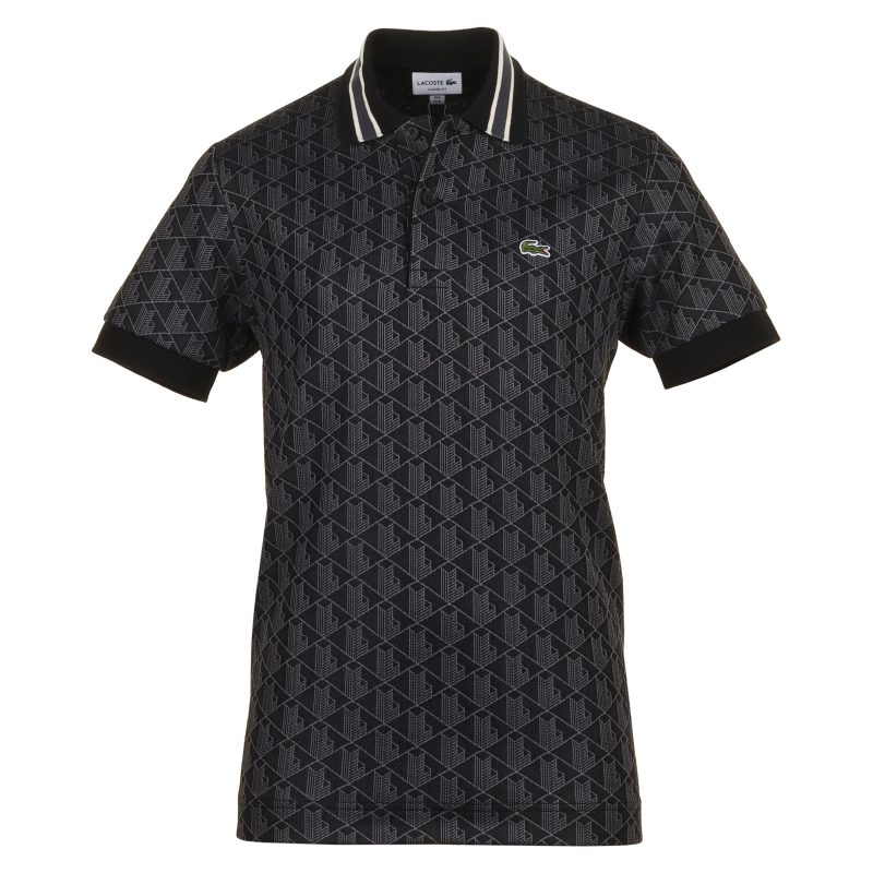 Lacoste Contrast Collar Monogram Polo Shirt FA24 DH1417 4PC 1