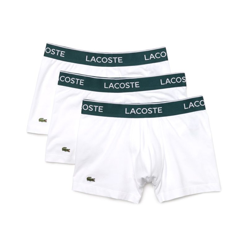 Lacoste Cotton Stretch Trunk 3 Pack 5H3389 White 001