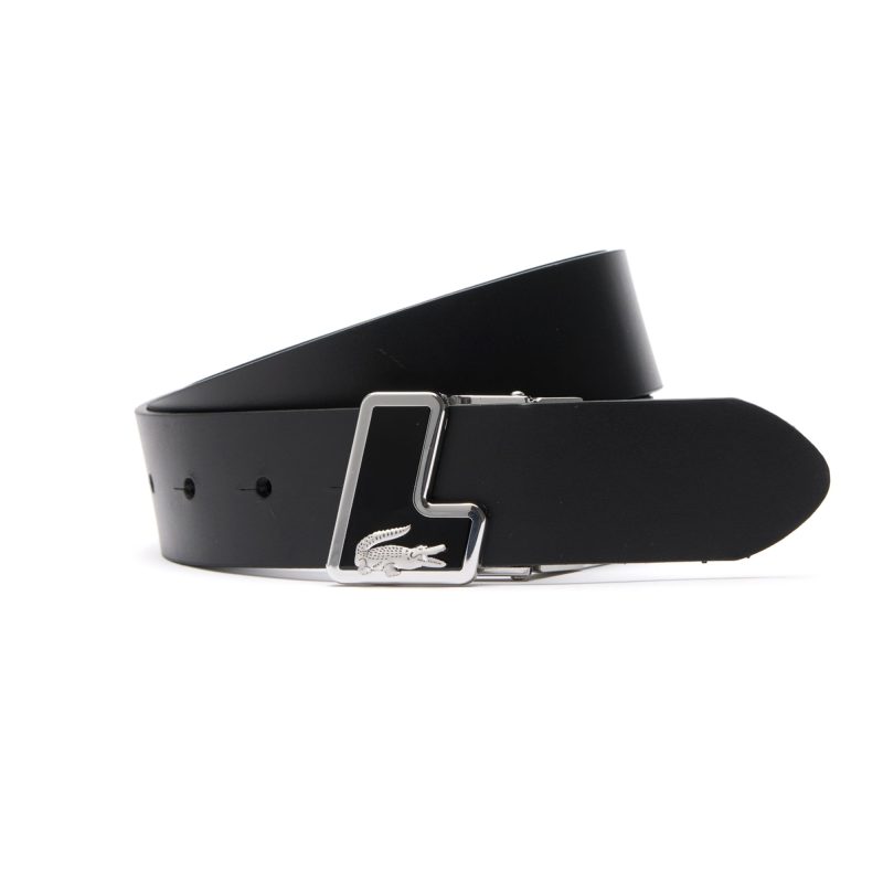 Lacoste Leather Logo Belt RC4086 Black 000 1