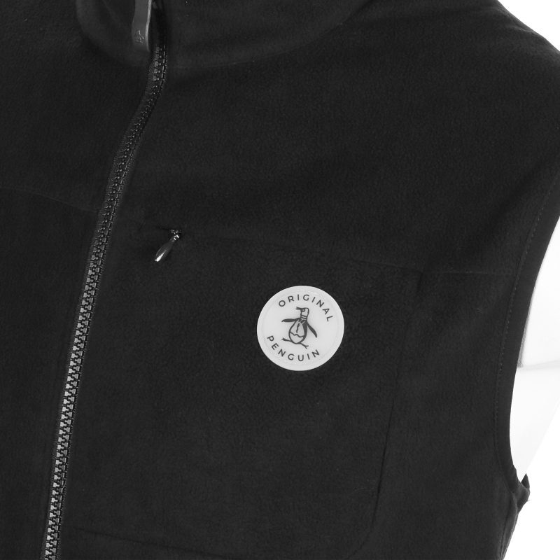 Original Penguin Golf Mixed Media Reverse Full Zip Vest OGKFE028 002 3