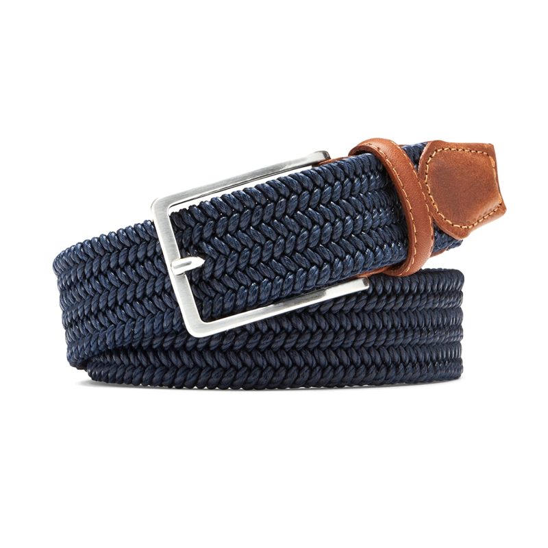 Peter Millar Waxed Braided Belt ME0A14 Navy